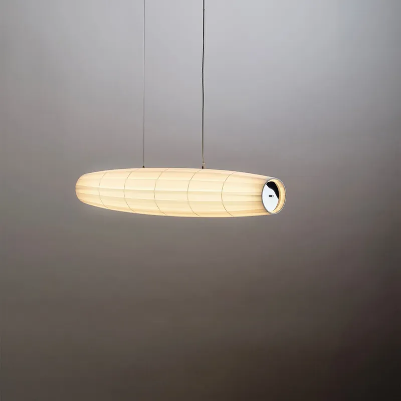 10 heures 10 Lampa wisząca Colonne horizontal szer. 100 cm biała - Końcówka serii