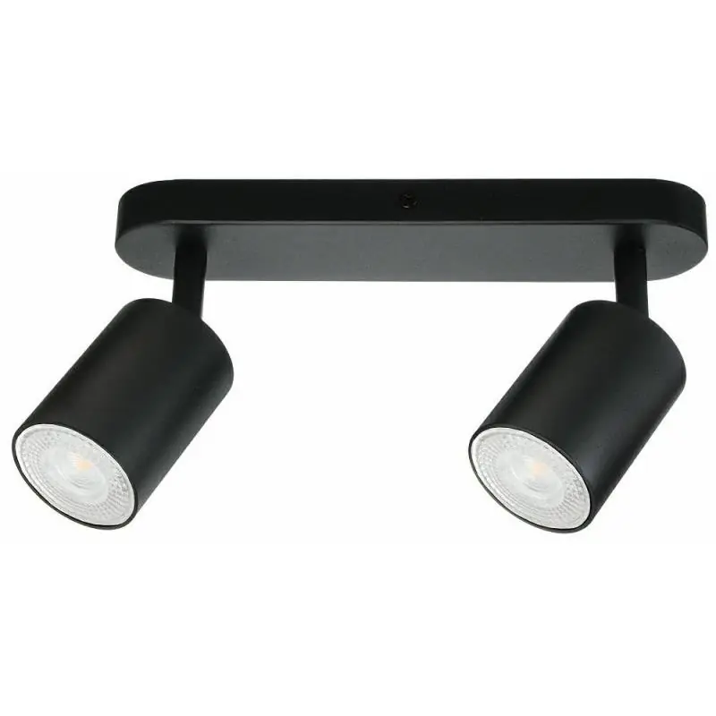 Zostało tylko kilka sztuk - Lampa Oprawa SIENA-ALU-B/B 2xgu10 czarna z czarnym przegubem - kinkiet plafon