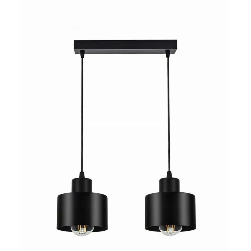 Produkt polecany | Lampa LOFT ABI W2 czarna 2xE27 wisząca