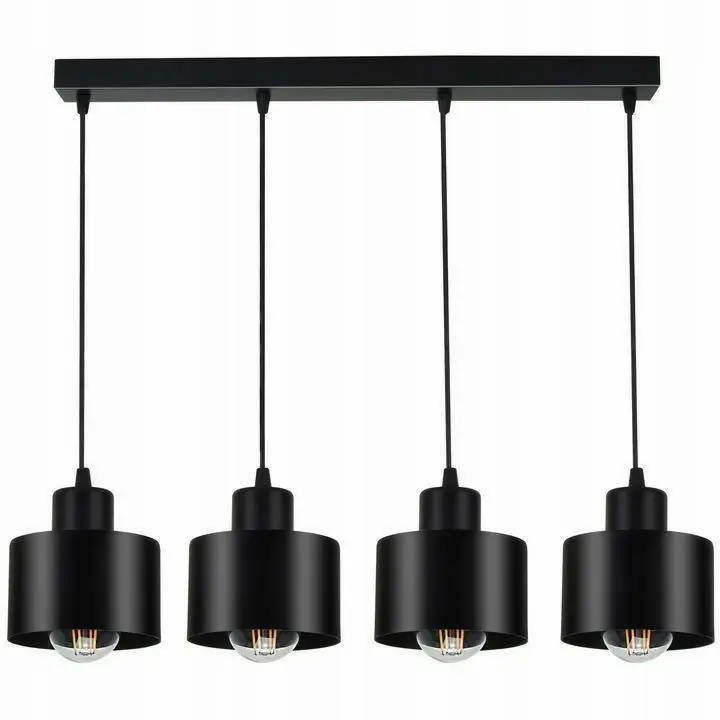 Produkt ceniony przez klientów | Lampa LOFT ABI W2 czarna 4xE27 wisząca